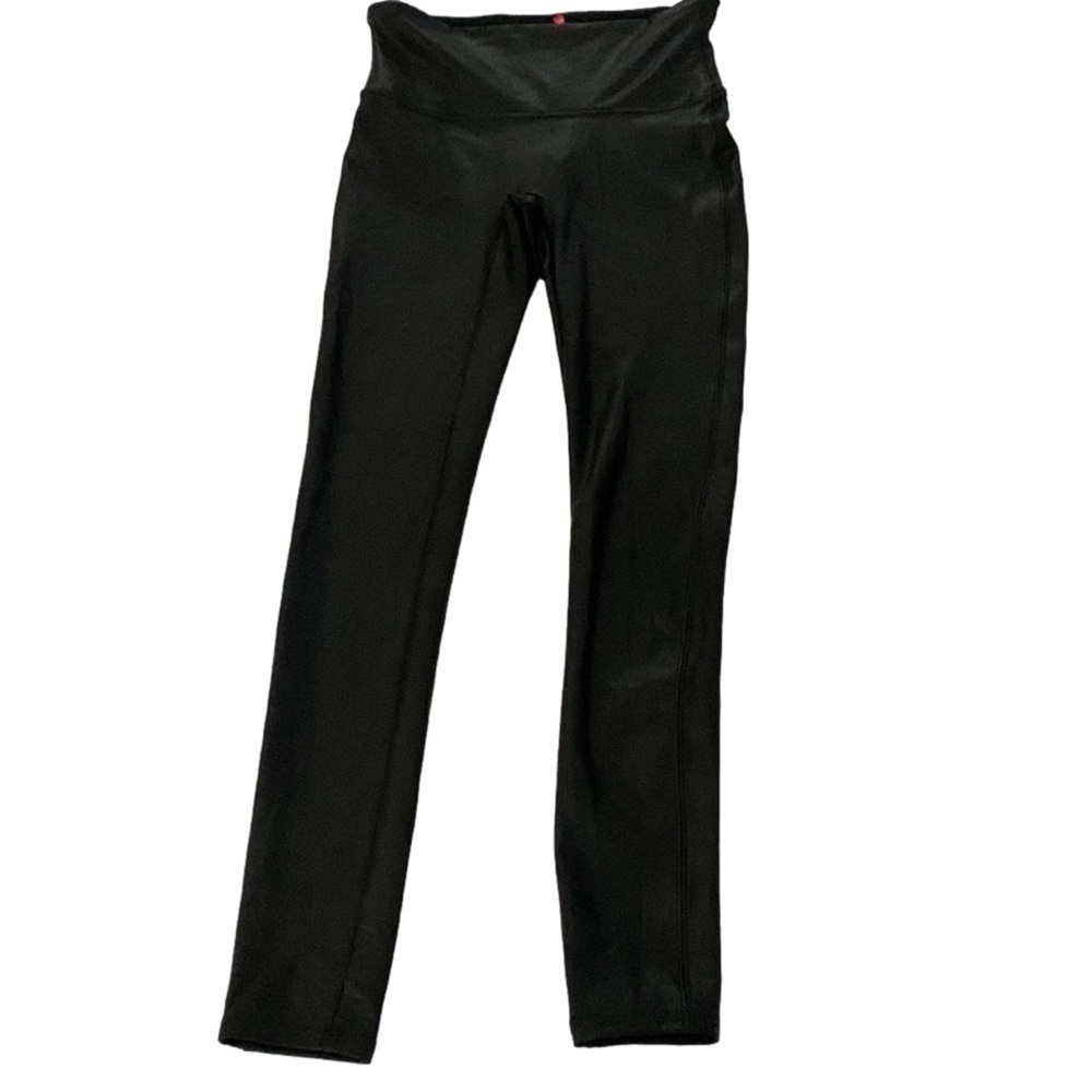 Spanx by Sara Blakely Faux Leather Leggings, Size M, Black Faux Leather